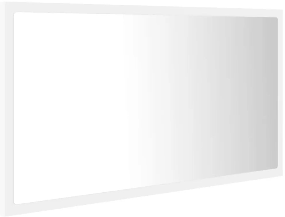Espelho de casa de banho c/ LED 80x8,5x37 cm acrílico branco