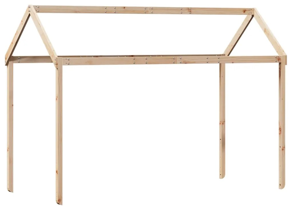 Cama alta com telhado 90x200 cm pinho maciço