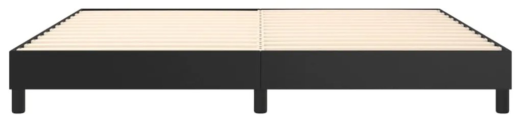 Estrutura de cama 200x200 cm couro artificial preto