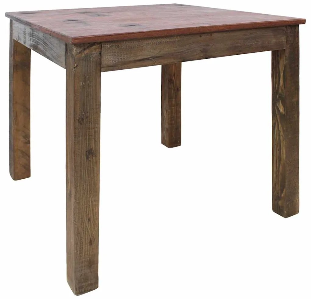 Mesa de jantar mistura de madeiras recicladas 82x80x76 cm