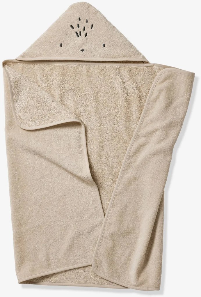 Capa de banho Basics, com algodão reciclado, para bebé bege-areia