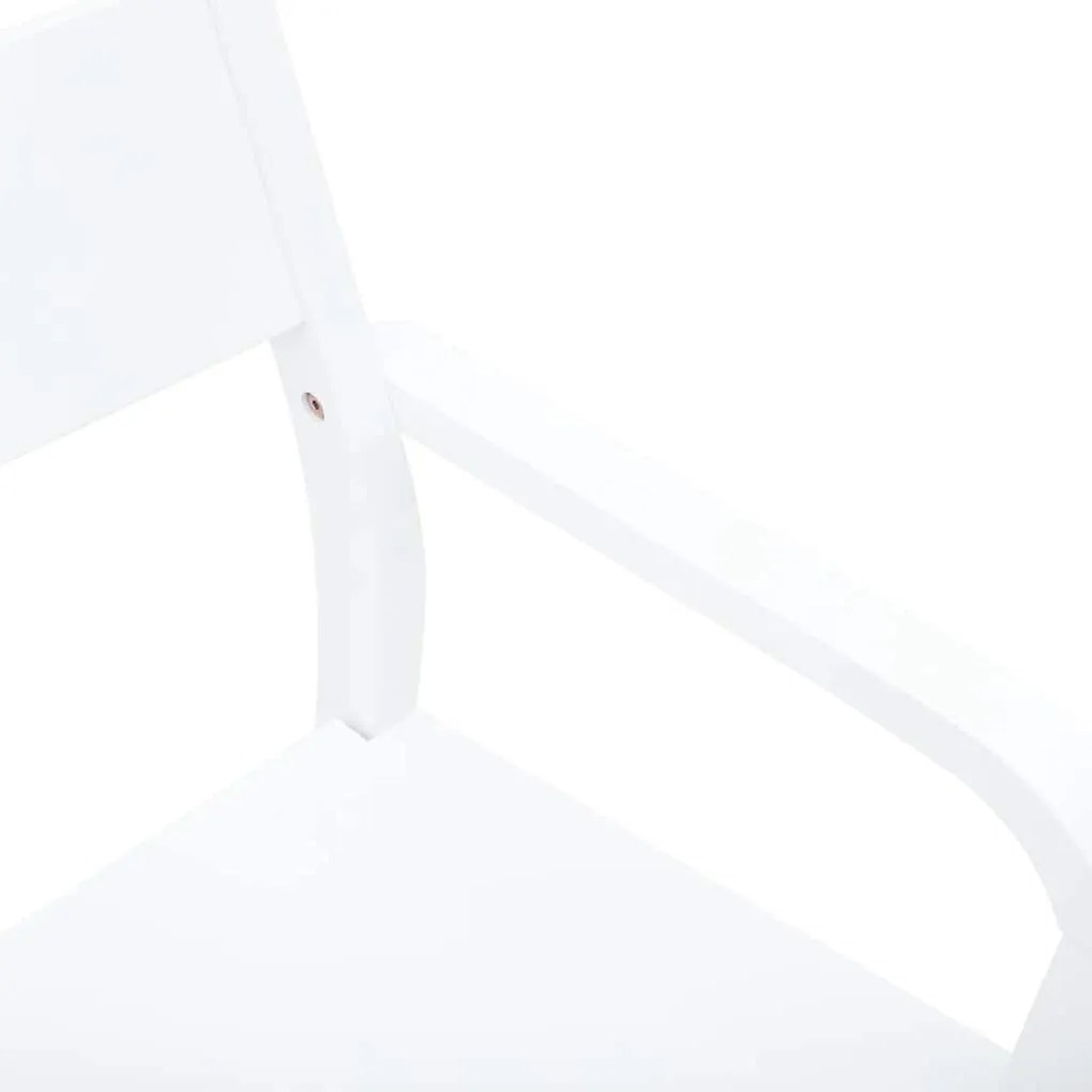Cadeiras de jantar 2 pcs madeira de seringueira maciça branco