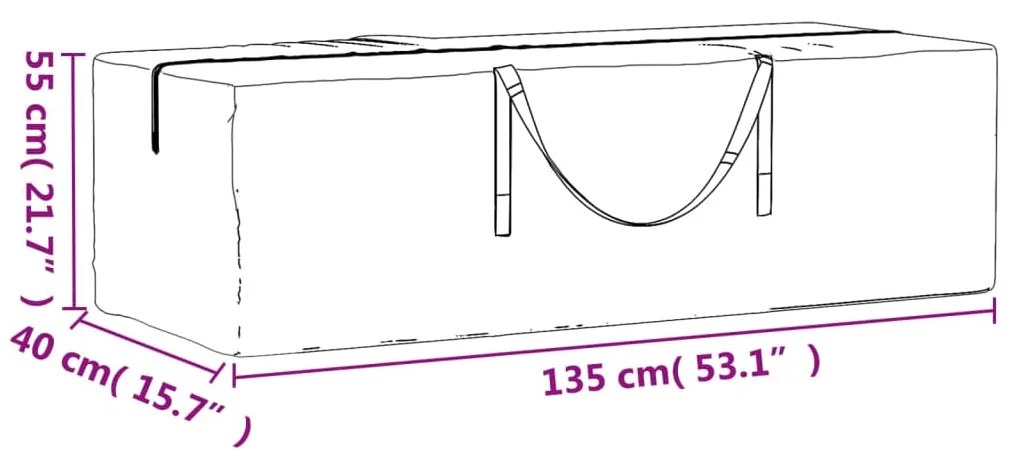 Saco de arrumação p/ árvore Natal 135x40x55cm polietileno preto