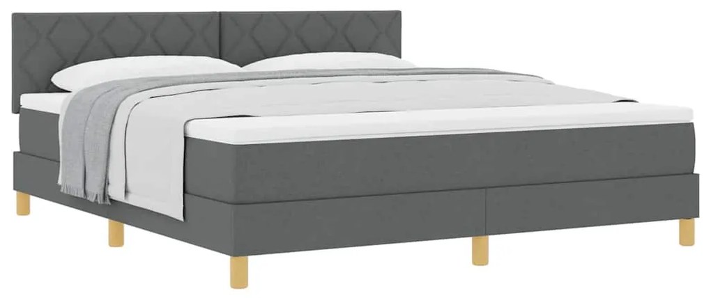 Cama Box com Colchão Cinza Escuro 180x200 cm Tecido