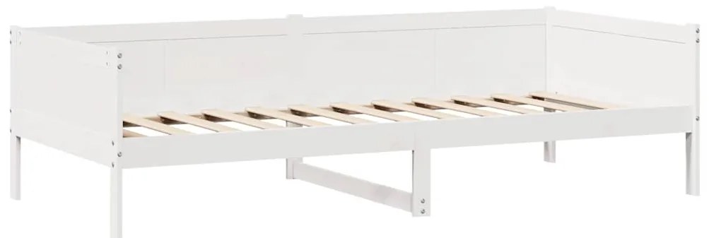 Sofá-cama c/ gavetas 90x190 cm madeira de pinho maciça branco