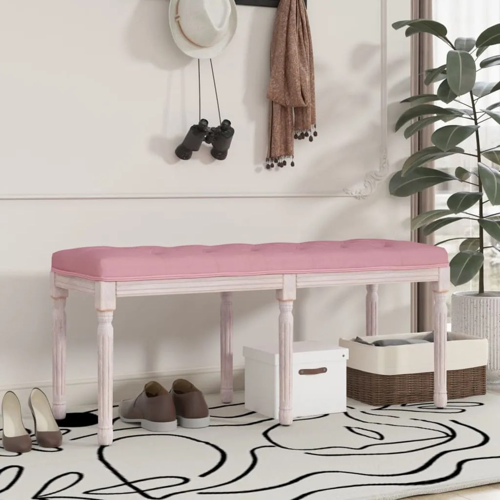 344455 vidaXL Banco 110x40x49 cm veludo rosa
