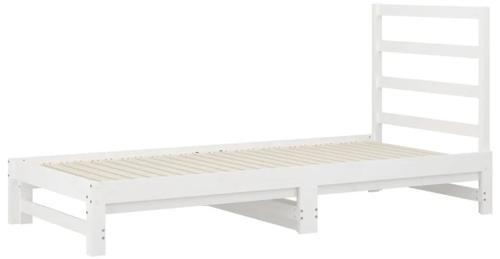 Sofá-cama de puxar 2x(90x200) cm pinho maciço branco