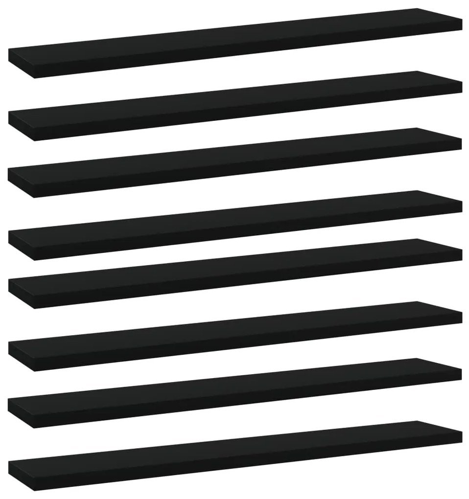 vidaXL Prateleiras para estante 8 pcs 60x10x1,5cm contraplacado preto