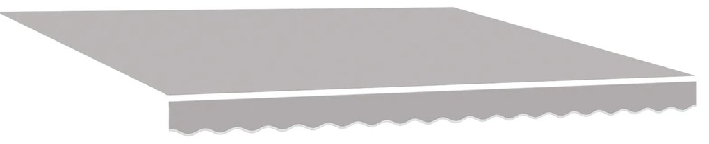 Toldo Retrátil Manual Cinza Claro 400x300 cm, Tecido de Substituição p