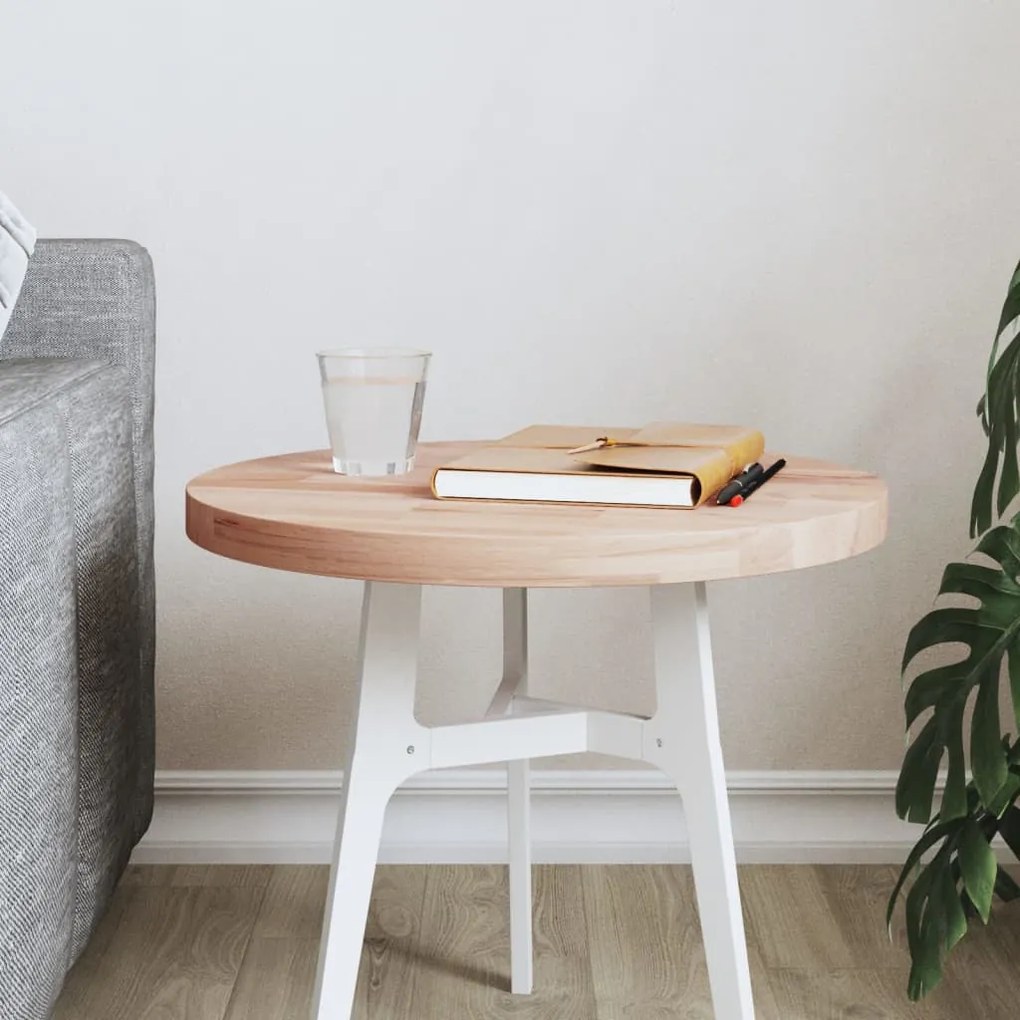 vidaXL Tampo de mesa redondo Ø40x2,5 cm madeira de faia maciça