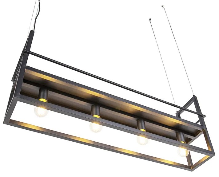 LED Candeeiro de suspensão inteligente preto com Wi-Fi A60 - Cage Rack Moderno