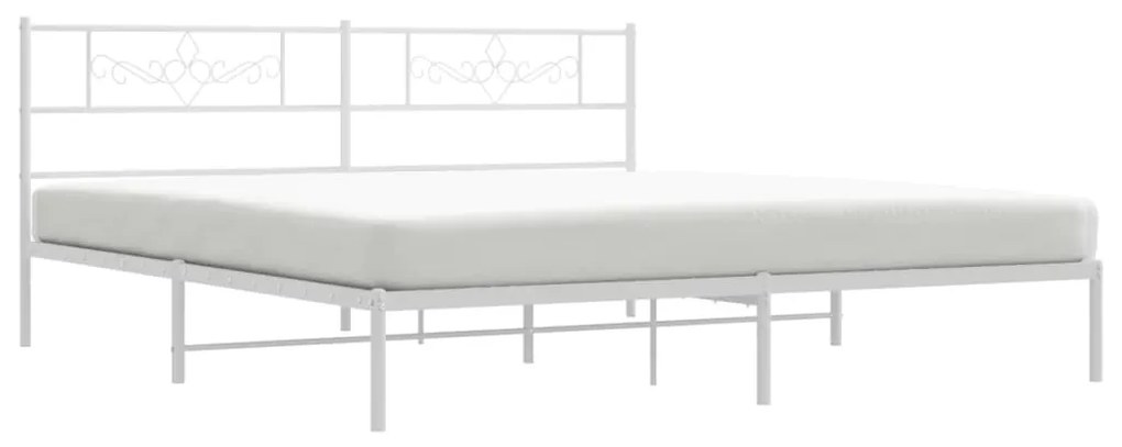 Estrutura de cama com cabeceira 180x200 cm metal branco