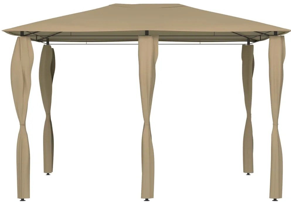 Gazebo 3x4x2,6m + capas para postes 160 g/m² cinza-acastanhado