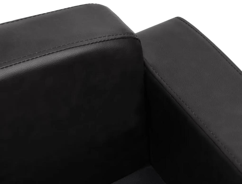 Sofá para cães 80x50x40 cm couro artificial preto