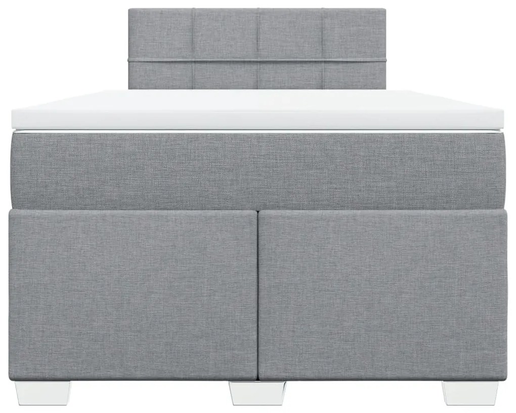 Cama boxspring com colchão 120x190 cm tecido cinzento-claro