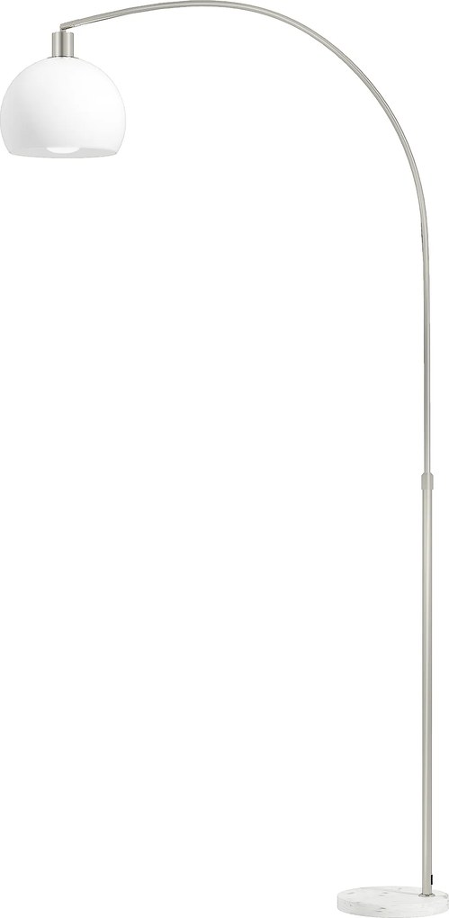 HOMCOM Candeeiro de pé, cabeça curva, interruptor de pé, base de mármore, abajur de plástico, Branco | Aosom Portugal