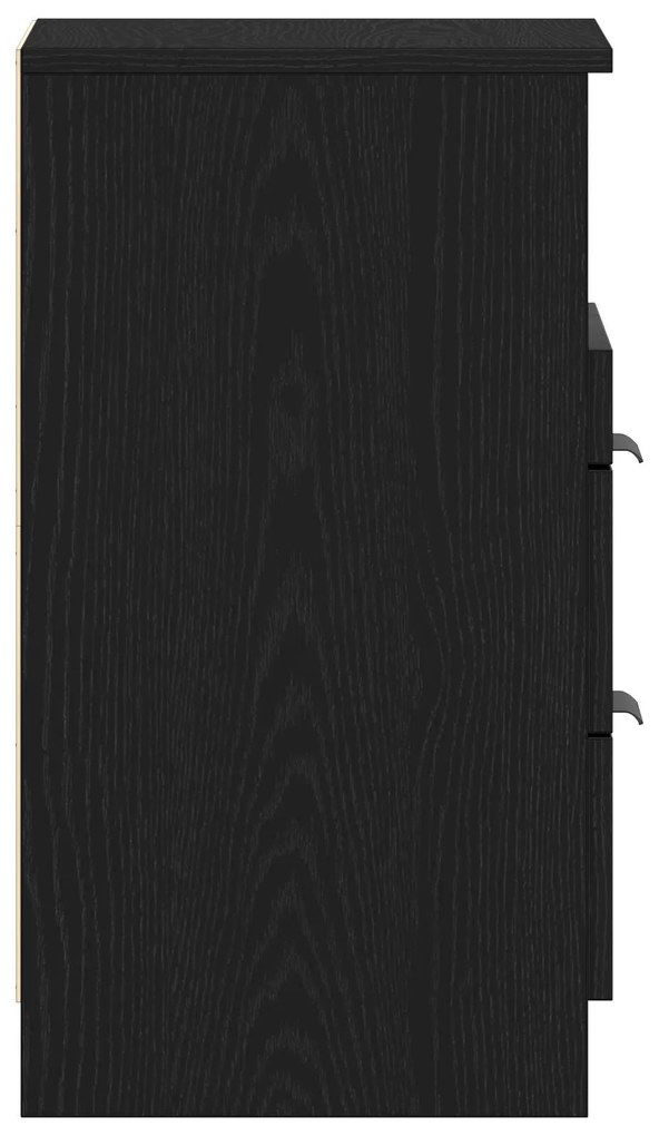 Criado-mudo vidaXL Preto Carvalho 40x35x65 cm Feito de Madeira Derivad