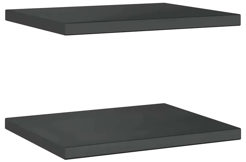 Prateleiras de parede 2 pcs 50x40x3 cm aço inoxidável prateado