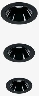 Pack De 3 Downlights Led Embutidos Com Molduras Ø8 Cm Em Alumínio Com Acendimento E Apagamento Progressivo Luisiana Branco Cálido 2700k & Preto & 8 W