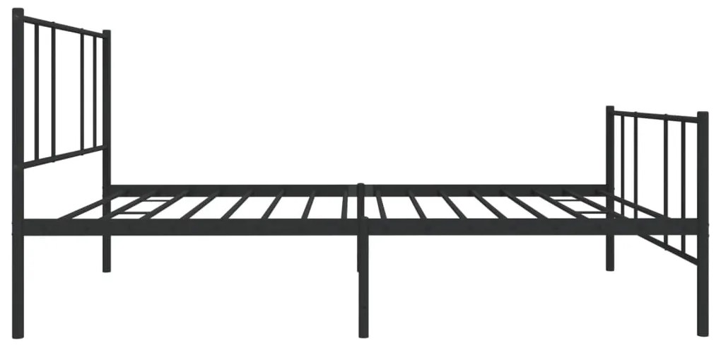 Estrutura de cama com cabeceira e pés 90x190 cm metal preto