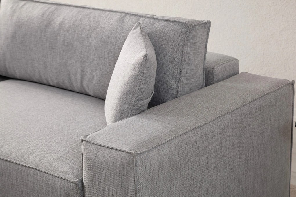 Sofá-Cama de Canto Pırlo – Cinzento Claro – 260x78x170 cm
