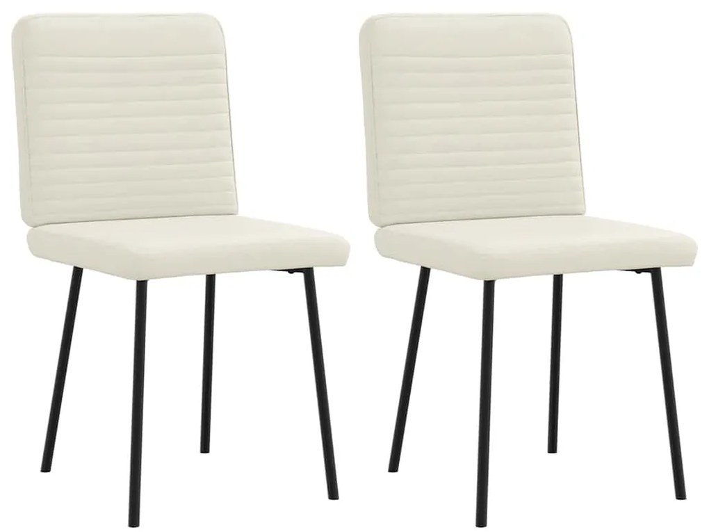 Cadeiras de jantar 2 pcs veludo cor creme