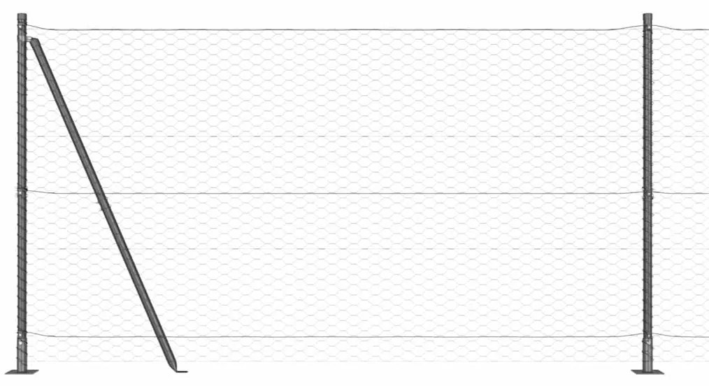 Cerca Hexagonal vidaXL Cinza 1,2x50 m Aço