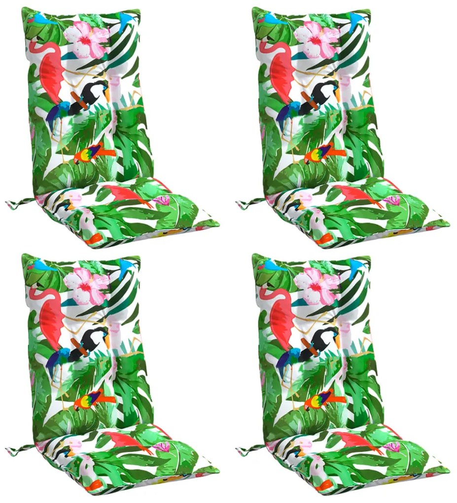 Almofadões p/ cadeira encosto alto 4 pcs tecido oxford multicor