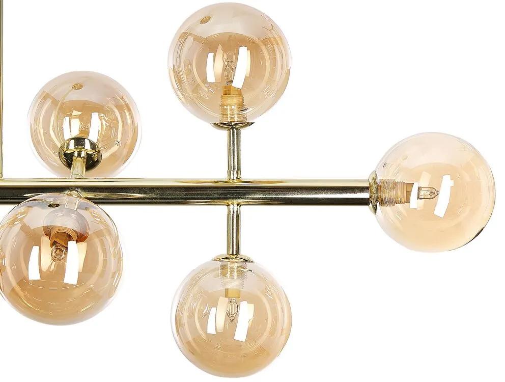 Candeeiro de teto para 10 lâmpadas dourado RAMIS Beliani
