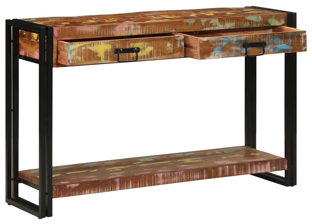 Mesa de Consola vidaXL Multicolorido 120x33x75 cm Madeira Recuperada