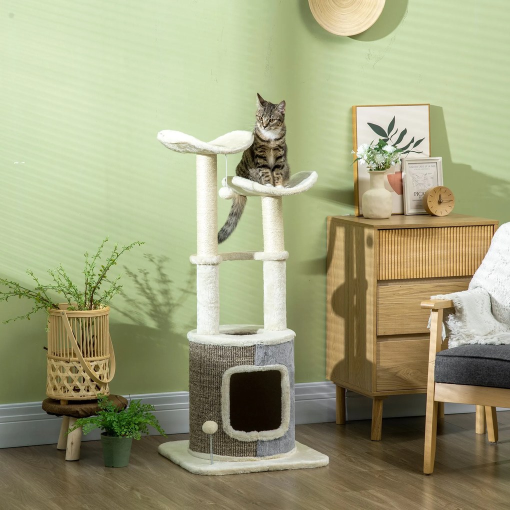 PawHut Árvore Arranhador para Gatos Torre para Gatos Altura 110cm com