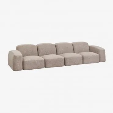 Sofá Modular Bastian De 4 Peças Bouclé Castanho Moca - Sklum