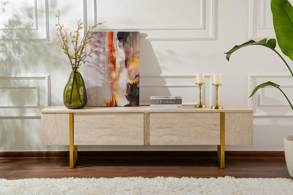 Móvel TV Serenity – Travertine Gold – 180 x 50 x 29,5 cm