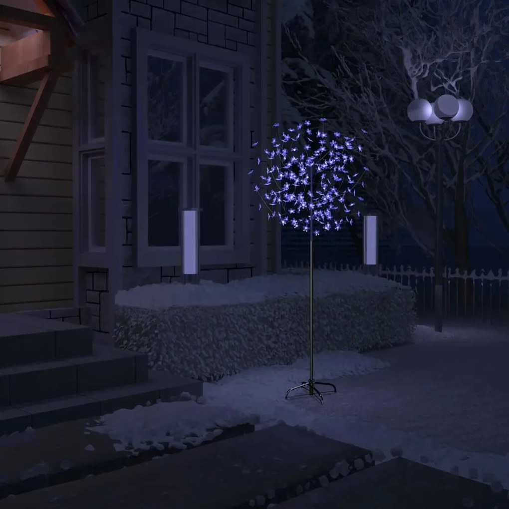 51267 vidaXL Árvore de Natal 200 LED flor cerejeira luz branco azulado 180cm