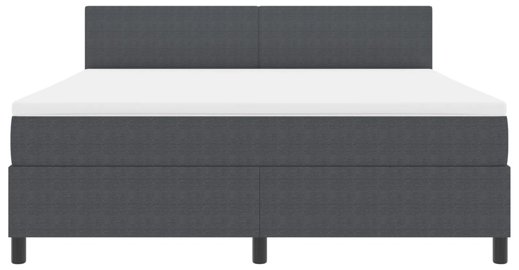 Cama Box Spring com Colchão Cinza Escuro Super King Tecido de Veludo