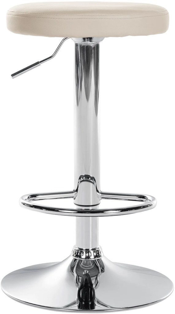 Banco de bar Ponte em couro sintético e com estrutura cromada 38,5 x 60-81 x 38,5 cm Creme