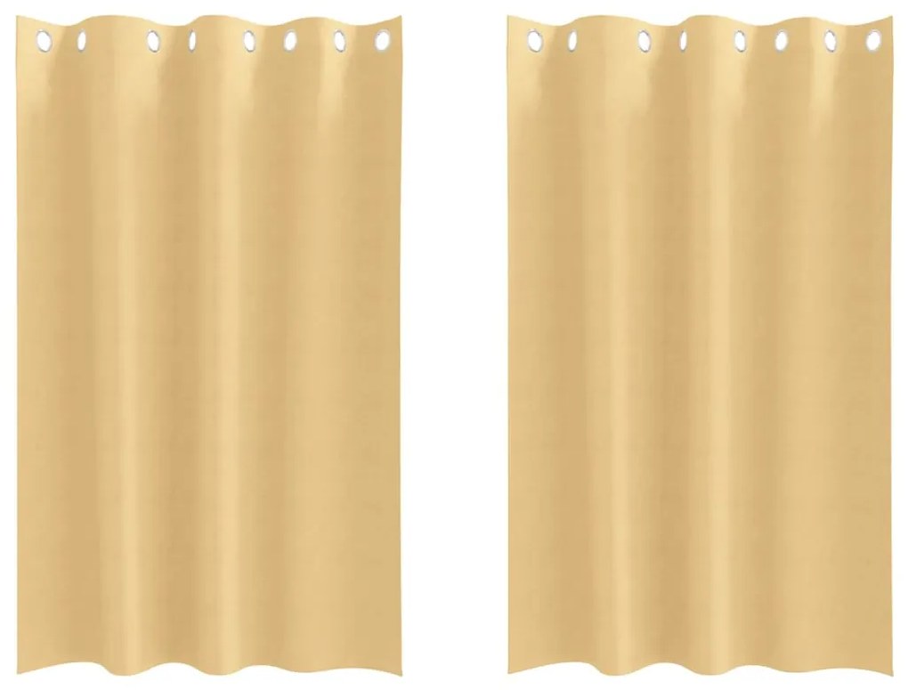 Cortinas com cortinas 2 pcs Bege 175 x 140 cm Poliéster
