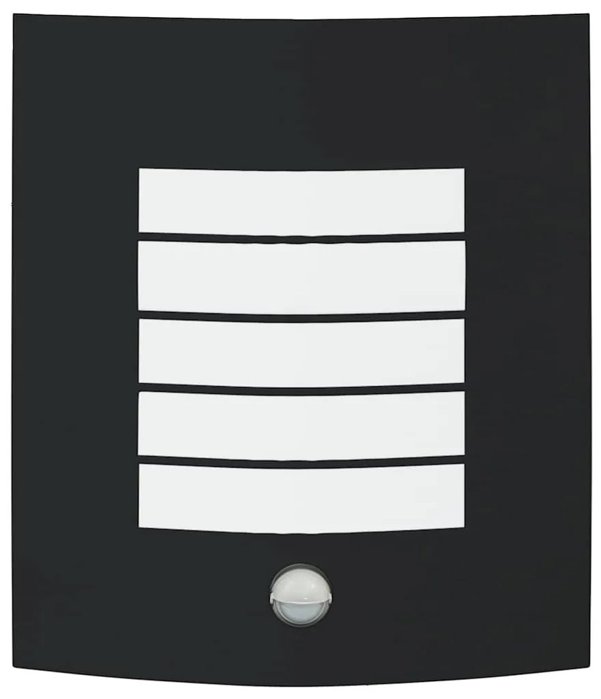 Luz de Parede Exterior com Sensor 2 pcs Preto Aço Inoxidável IP44