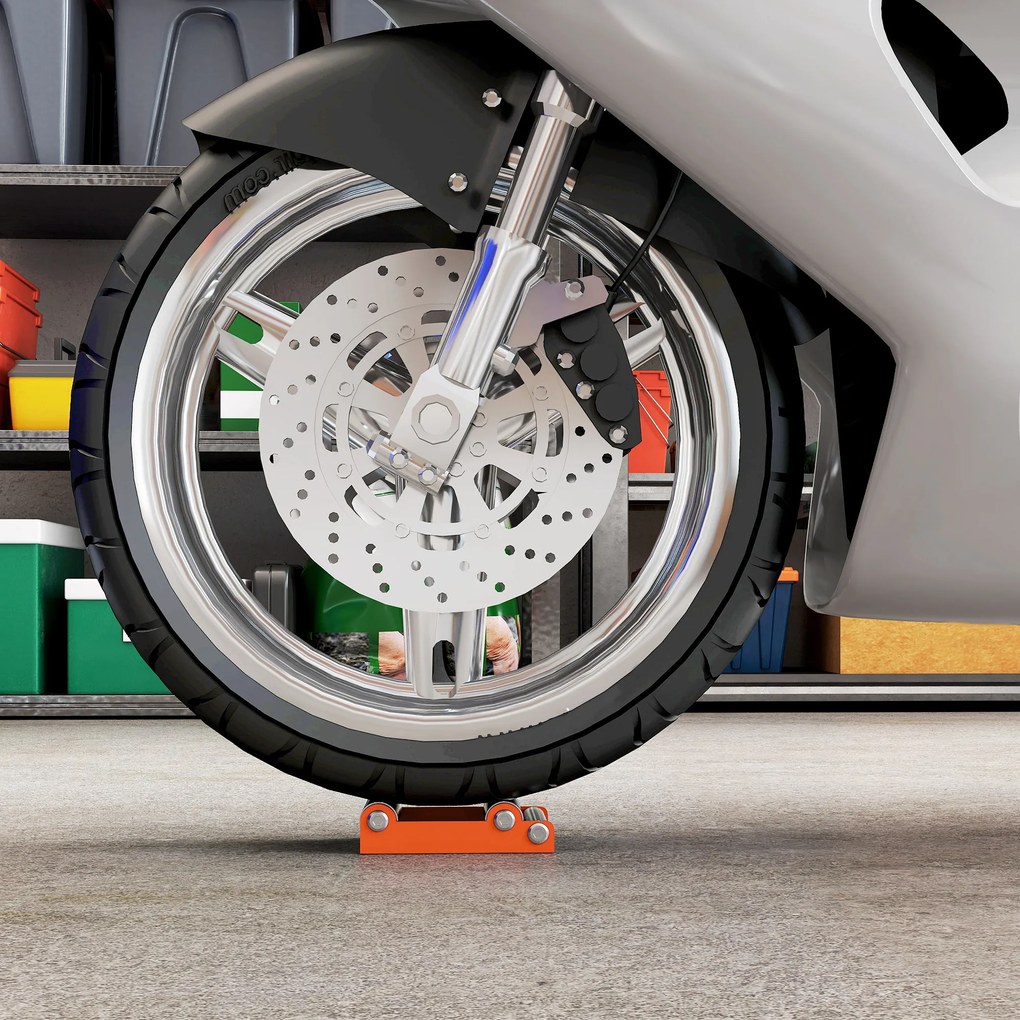 Suporte de Rolos para Moto para Limpeza de Pneus e Lubrificação de Correntes Motos < 220 kg e Largura de Pneus <180 mm