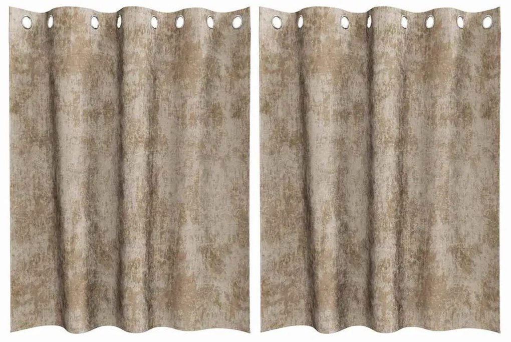 Cortinas de Veludo 2 Pçs com Ilhós Champagne 140x140 cm