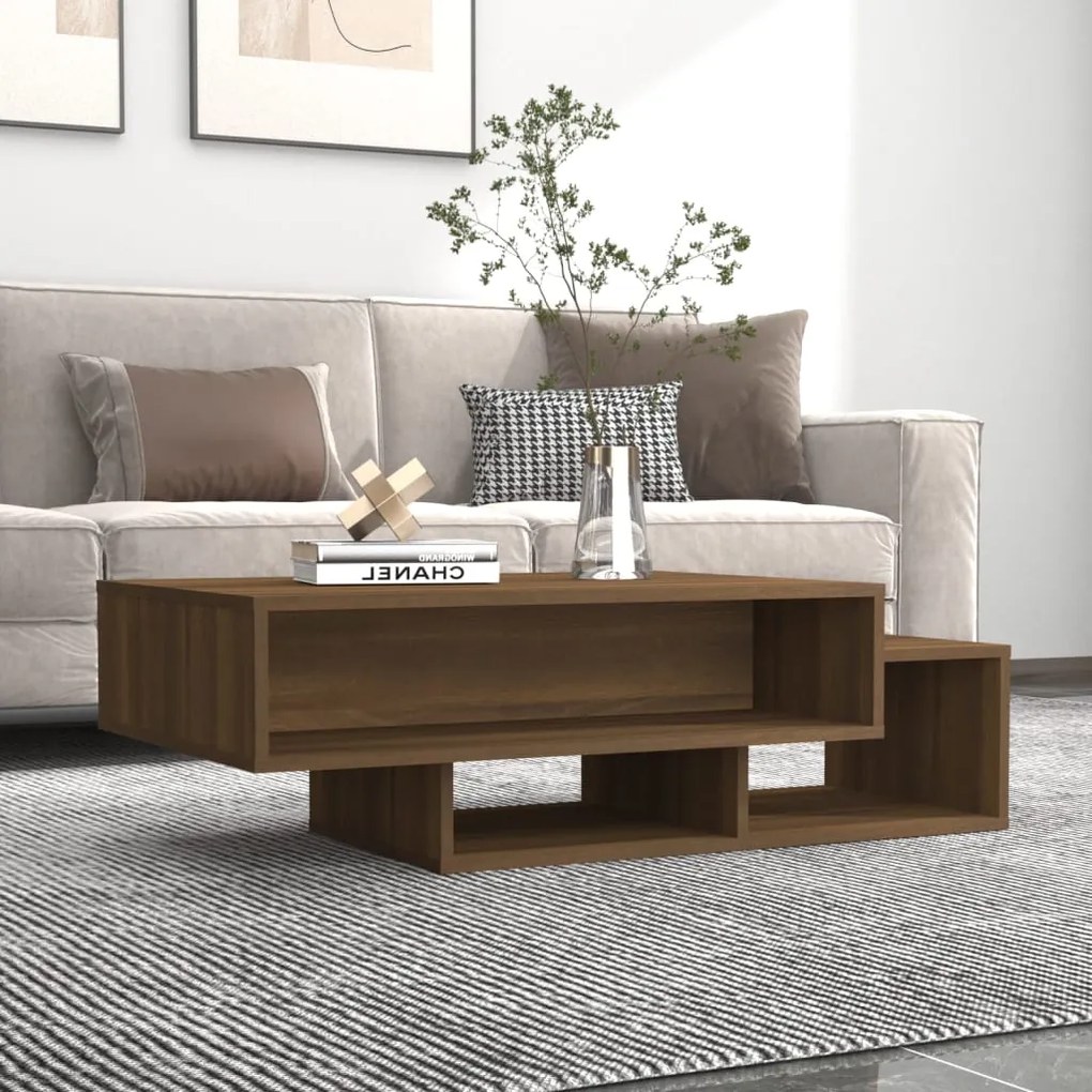815983 vidaXL Mesa centro 105x55x32 cm derivados de madeira carvalho castanho