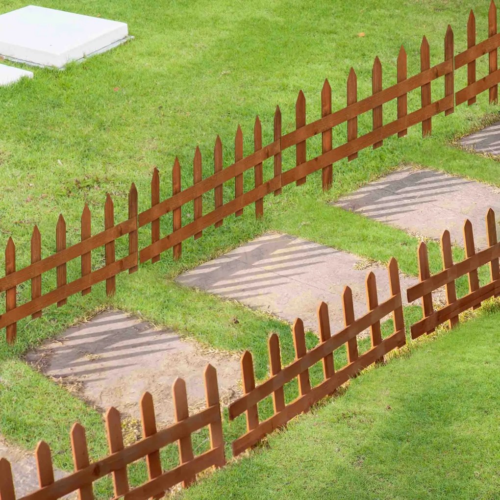 Cercas de Madeira para Jardim com 12 Painéis 50x34 cm Cercas Decorativas para Exterior Fáceis de Instalar Madeira