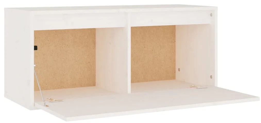 Móveis de TV 3 pcs madeira de pinho maciça branco