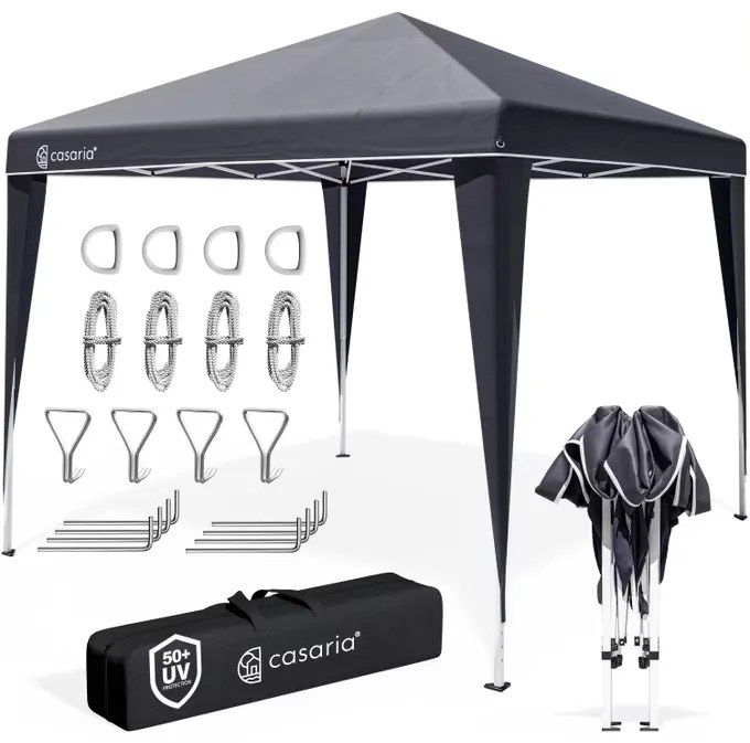 Tenda dobrável Popup Capri festas, eventos, feiras 3x3m com Saco de transporte Antracite