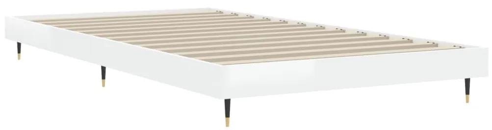 Estrutura cama 90x200 cm derivados de madeira branco brilhante