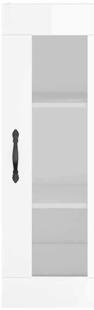 Armário de parede 34,5x34x90 cm branco brilhante