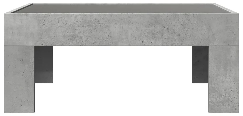 Mesa de centro luzes LED Infinity 70x50x30 cm cinzento cimento