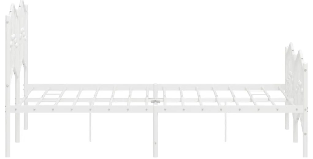 Estrutura de cama com cabeceira e pés 120x190 cm metal branco