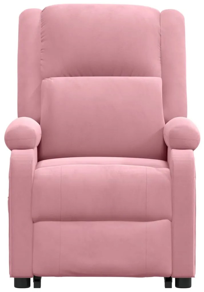 Poltrona de massagens elevatória veludo rosa