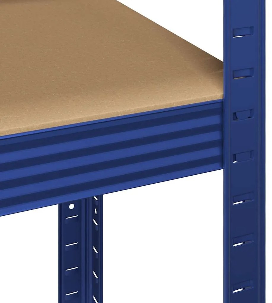 5-Layer Storage Shelf Blue Steel&amp;Madeira de engenharia